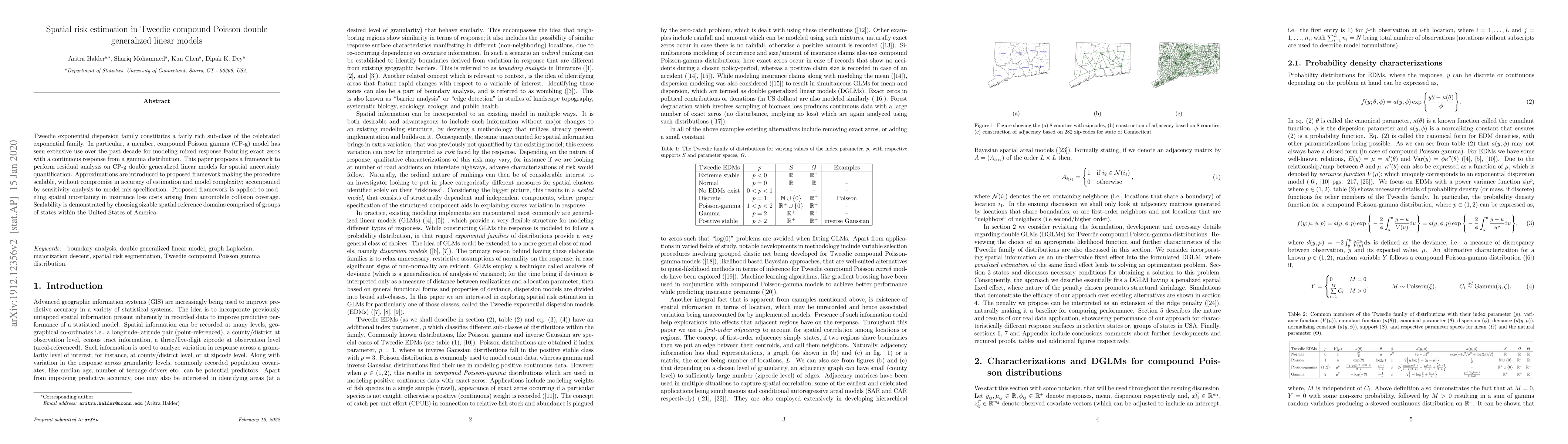 Thumbnail for Spatial risk estimation in Tweedie compound Poisson double generalized
  linear models