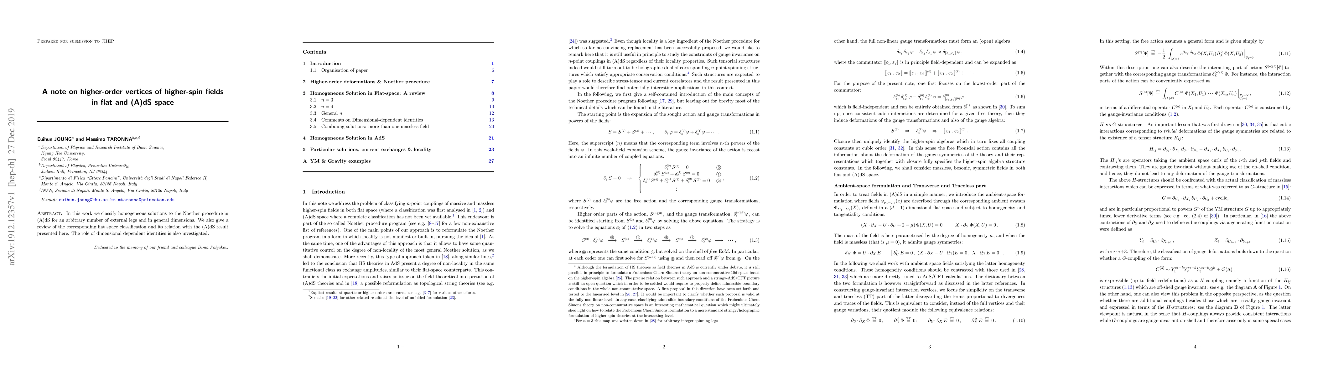 Thumbnail for A note on higher-order vertices of higher-spin fields in flat and (A)dS
  space