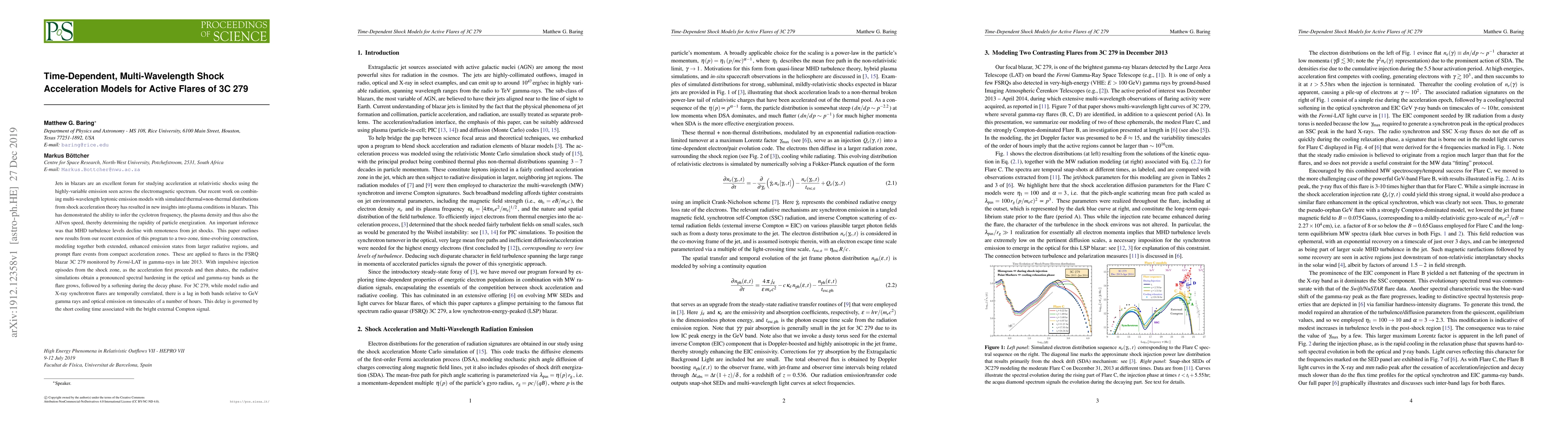 Thumbnail for Time-Dependent, Multi-Wavelength Shock Acceleration Models for Active
  Flares of 3C 279