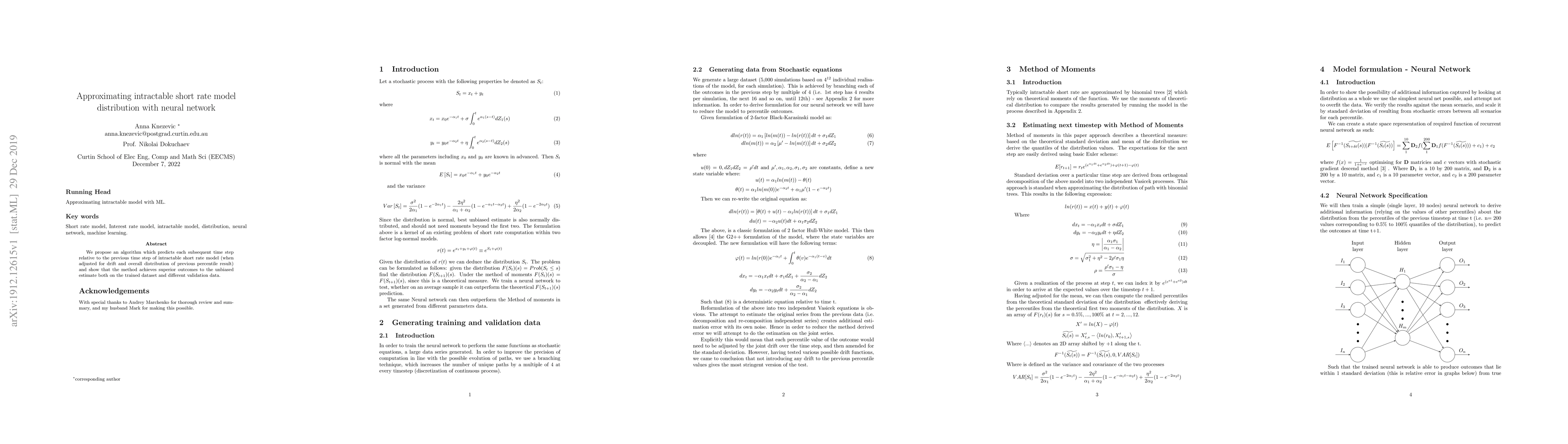Thumbnail for Approximating intractable short ratemodel distribution with neural
  network