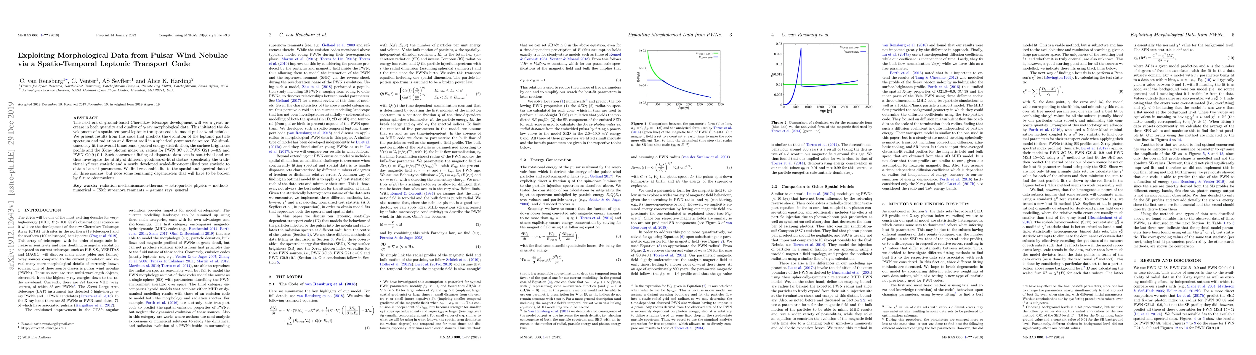Thumbnail for Exploiting Morphological Data from Pulsar Wind Nebulae via a
  Spatio-Temporal Leptonic Transport Code