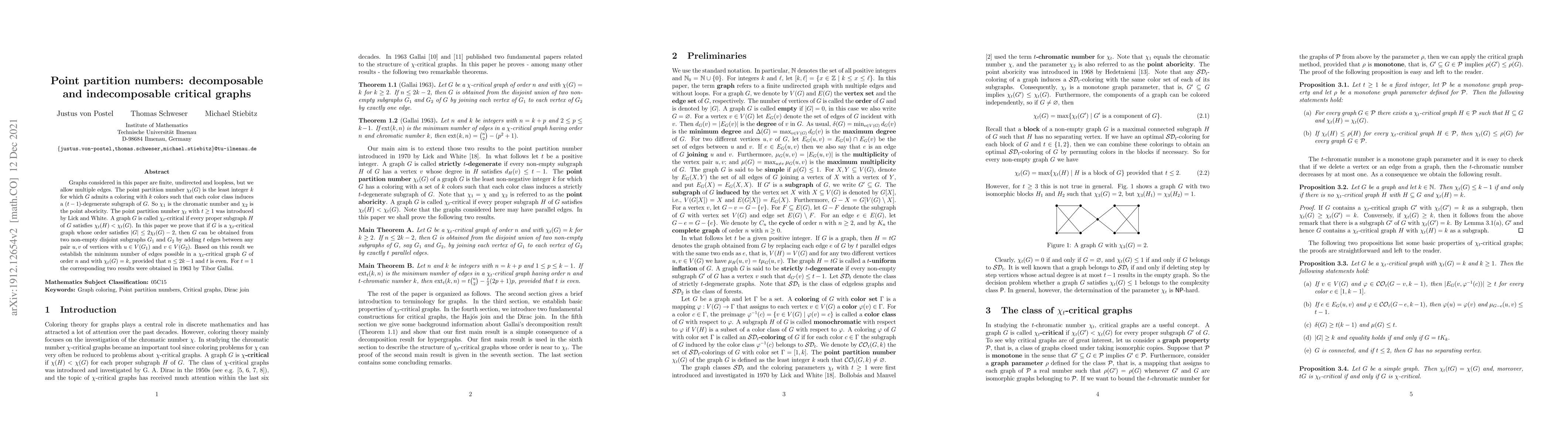 Thumbnail for Point partition numbers: decomposable and indecomposable critical graphs