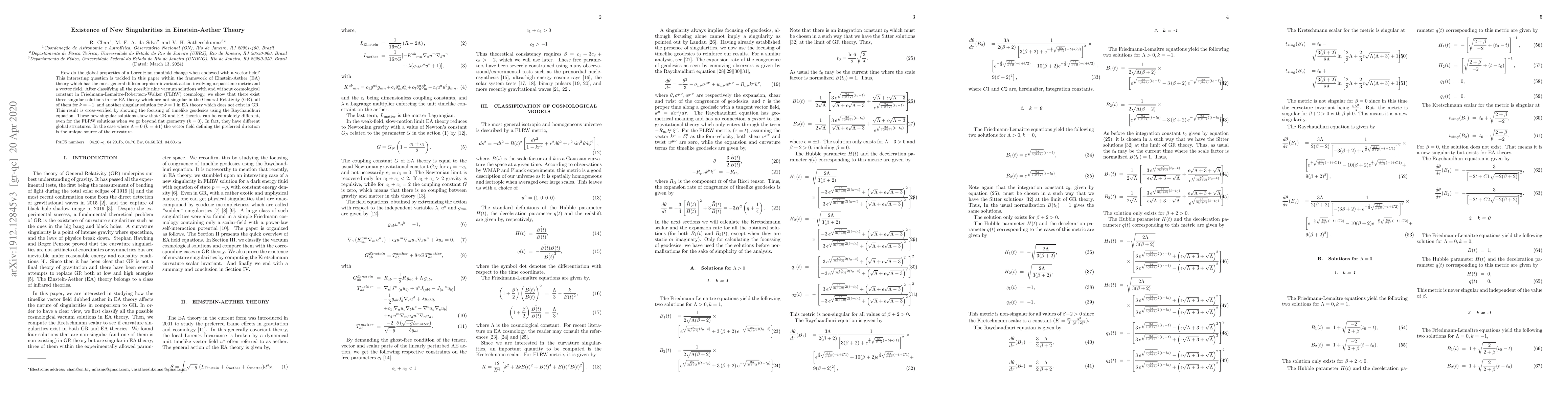 Thumbnail for Existence of New Singularities in Einstein-Aether Theory