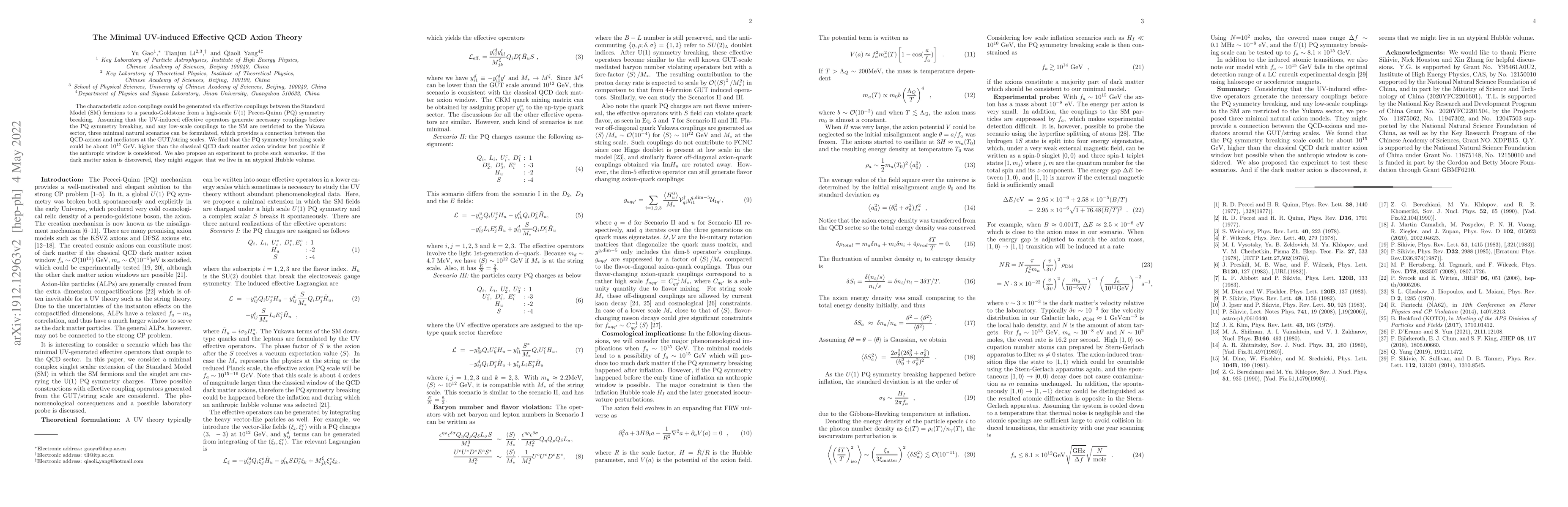 Thumbnail for The Minimal UV-induced Effective QCD Axion Theory