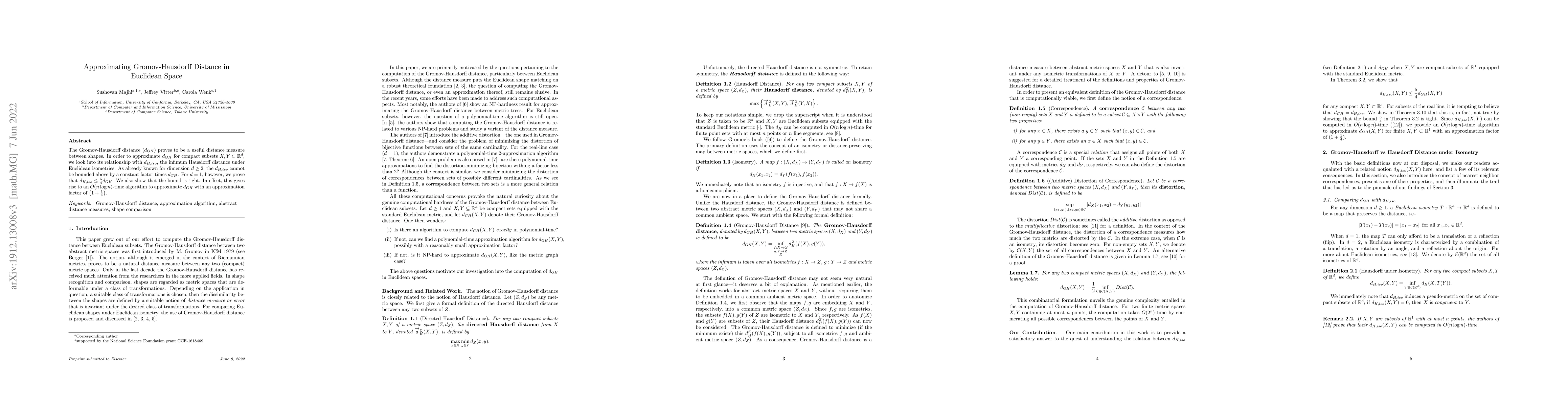 Thumbnail for Approximating Gromov-Hausdorff Distance in Euclidean Space