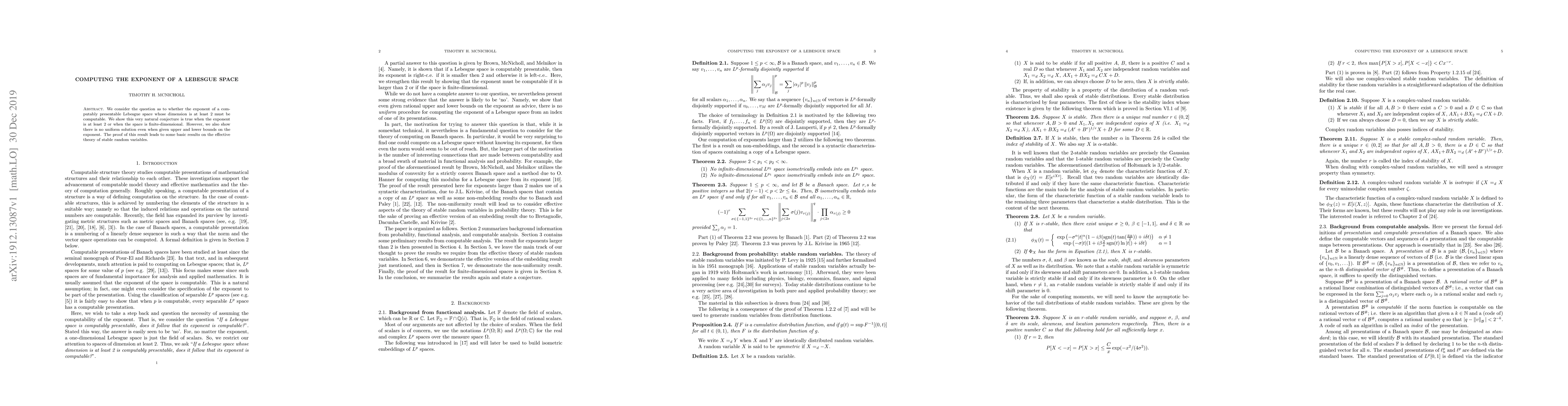 Thumbnail for Computing the exponent of a Lebesgue space