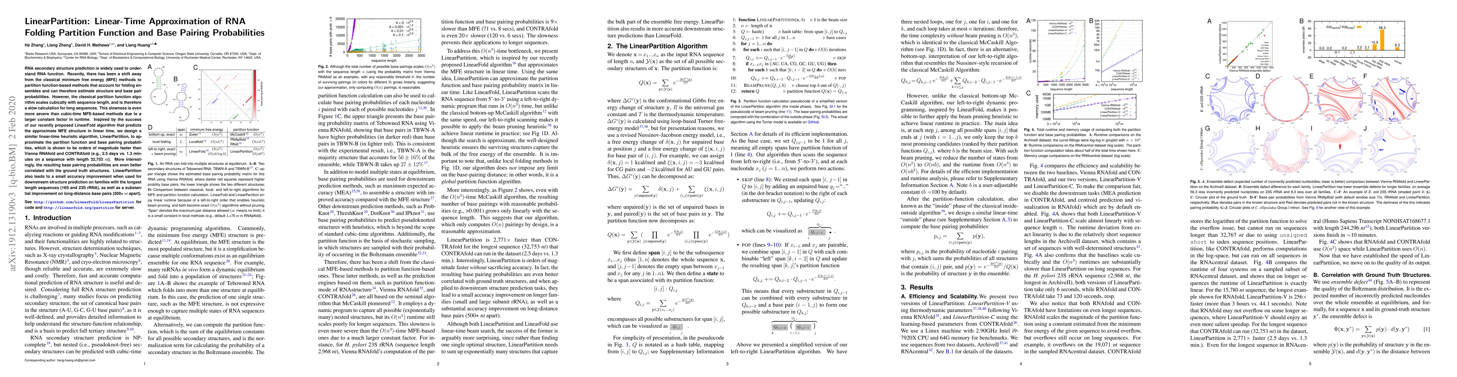 Thumbnail for LinearPartition: Linear-Time Approximation of RNA Folding Partition
  Function and Base Pairing Probabilities