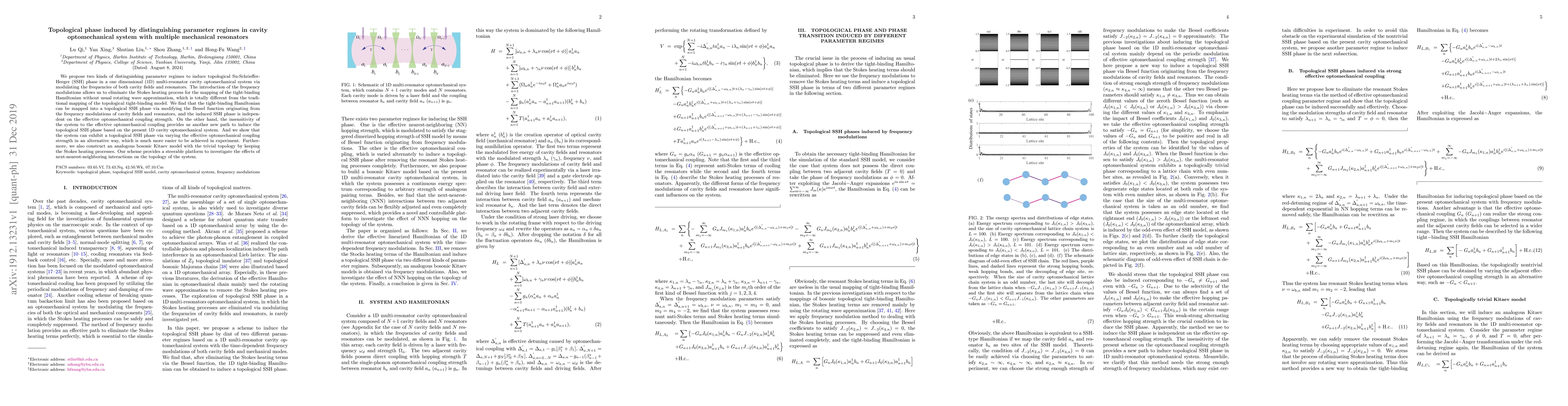 Thumbnail for Topological phase induced by distinguishing parameter regimes in cavity
  optomechanical system with multiple mechanical resonators