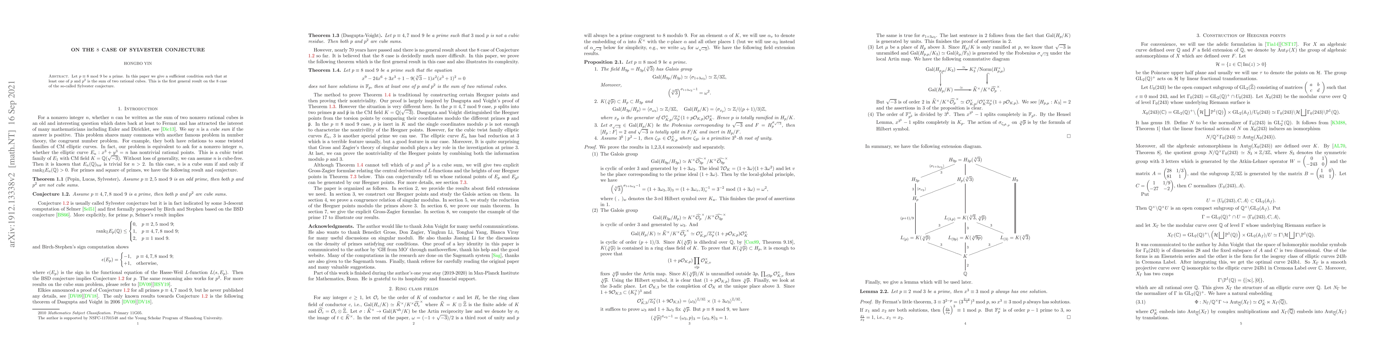 Thumbnail for On the $8$ case of Sylvester Conjecture
