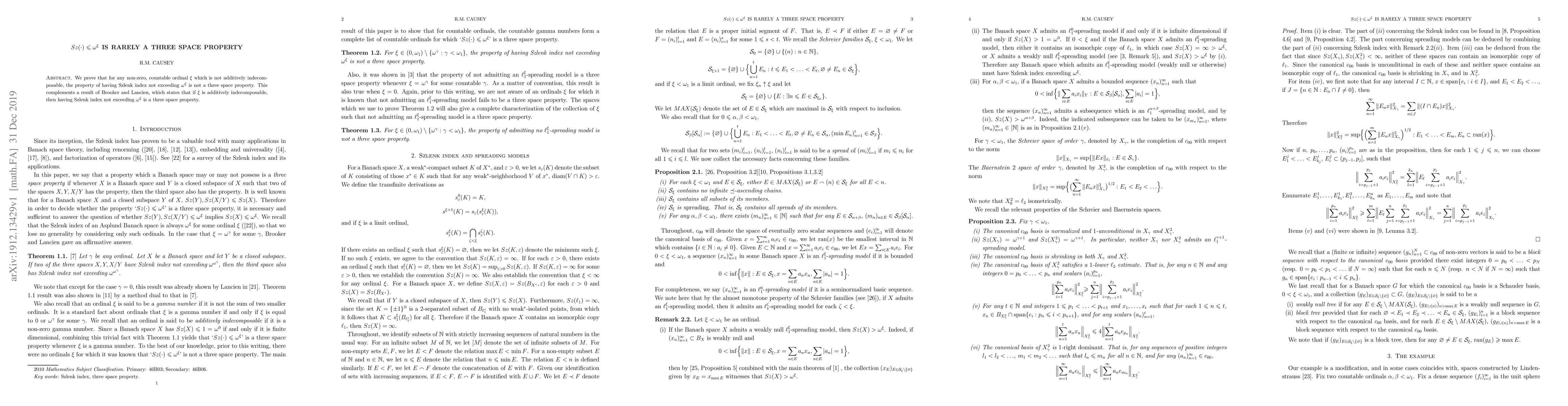Thumbnail for $Sz(\cdot)\leqslant \omega^\xi$ is rarely a three space property