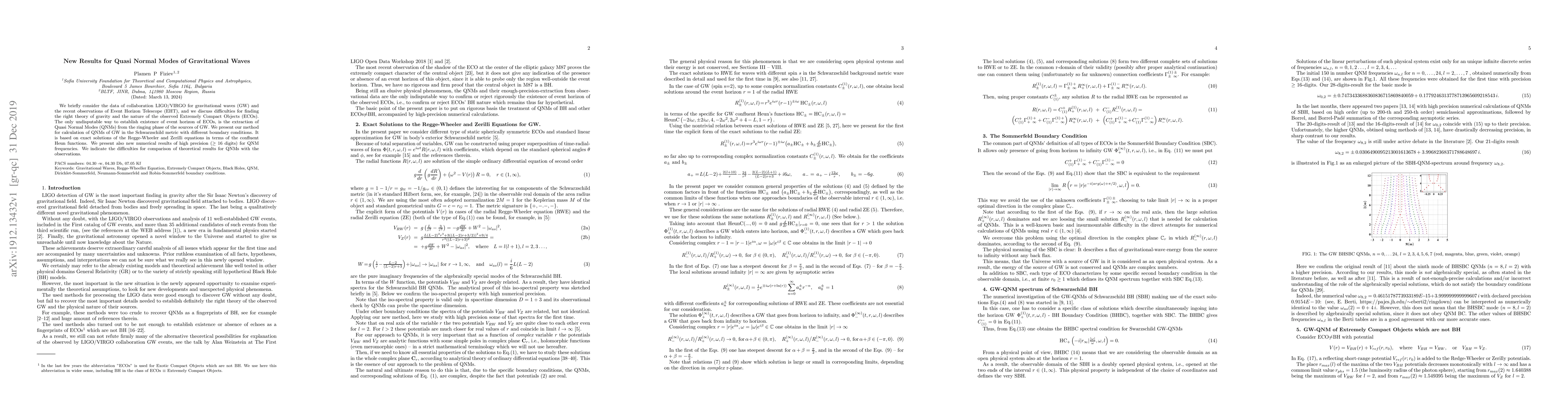 Thumbnail for New Results for Quasi Normal Modes of Gravitational Waves