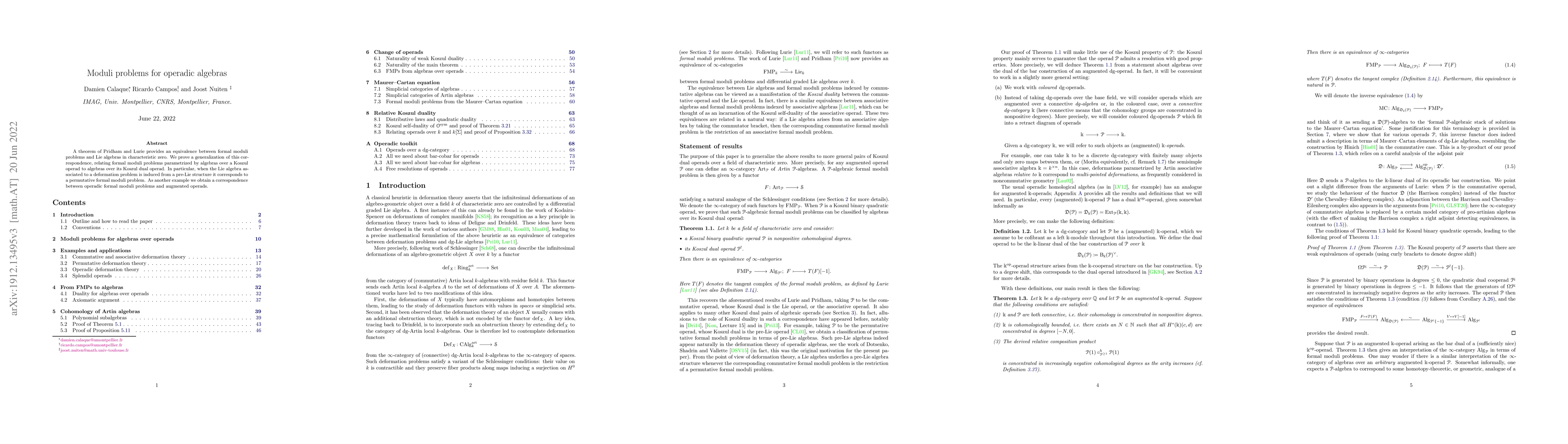 Thumbnail for Moduli problems for operadic algebras