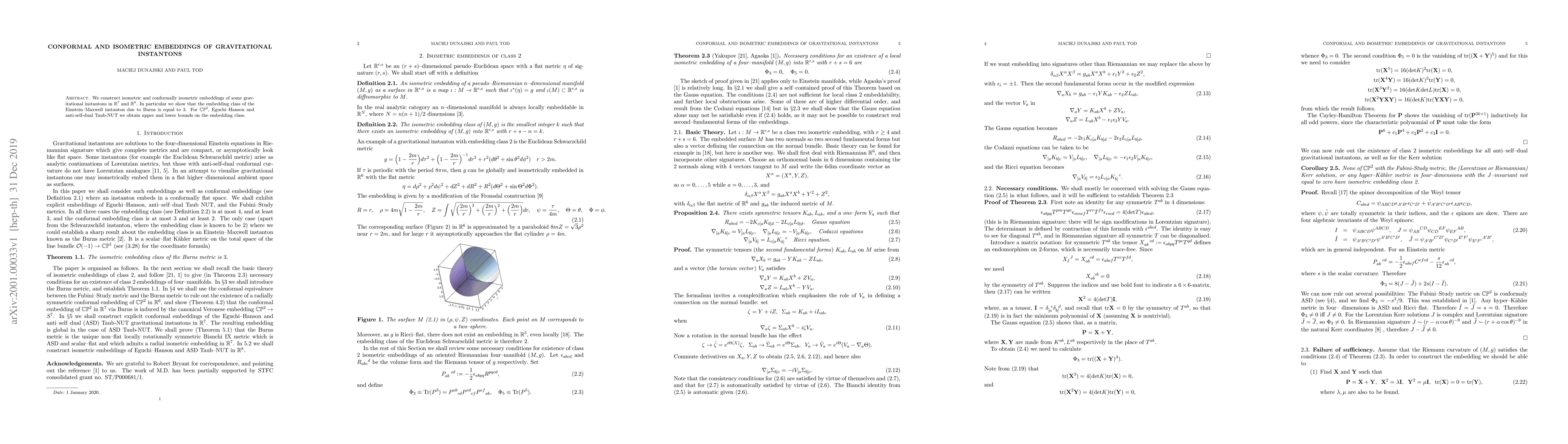 Thumbnail for Conformal and isometric embeddings of gravitational instantons