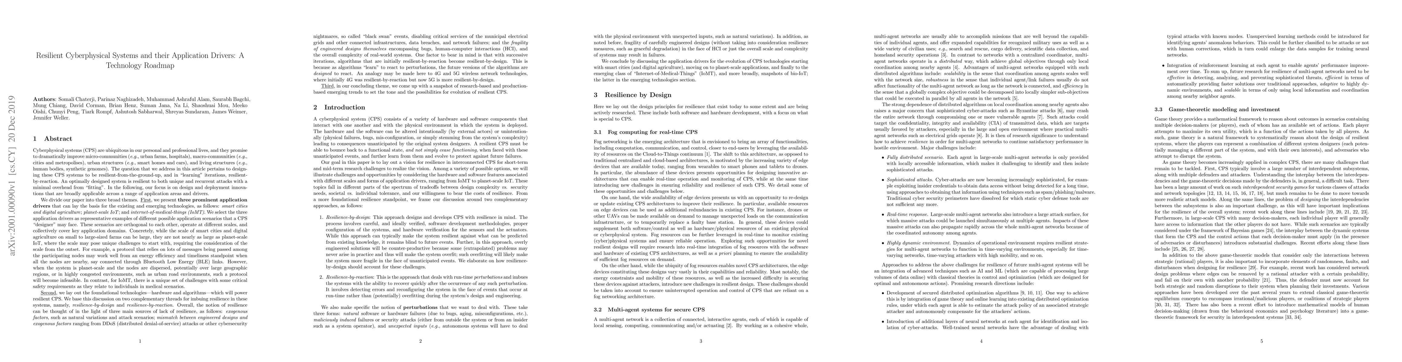 Thumbnail for Resilient Cyberphysical Systems and their Application Drivers: A
  Technology Roadmap