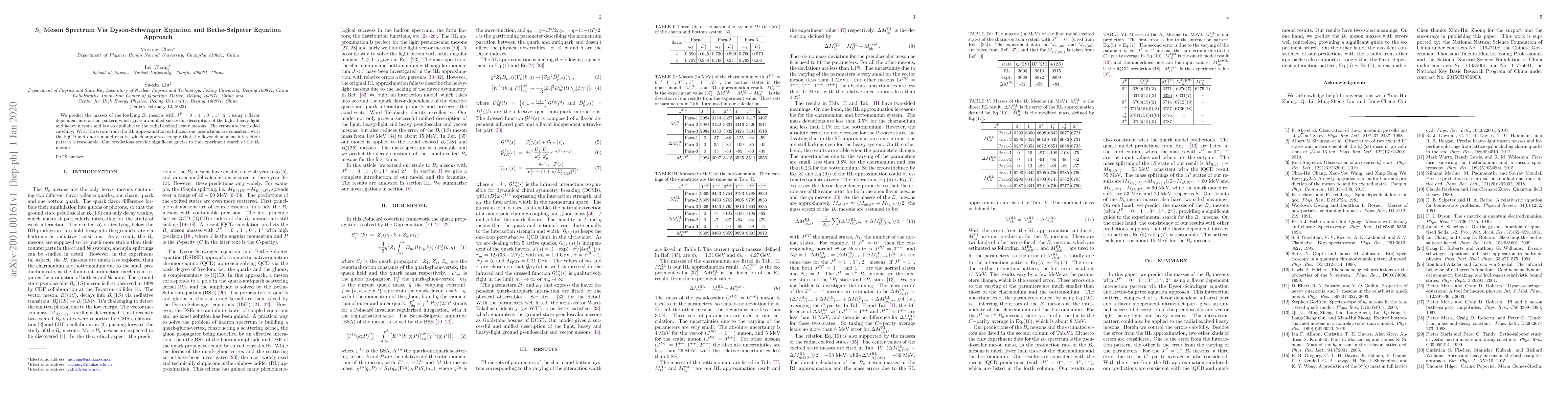 Thumbnail for $B_c$ Meson Spectrum Via Dyson-Schwinger Equation and Bethe-Salpeter
  Equation Approach