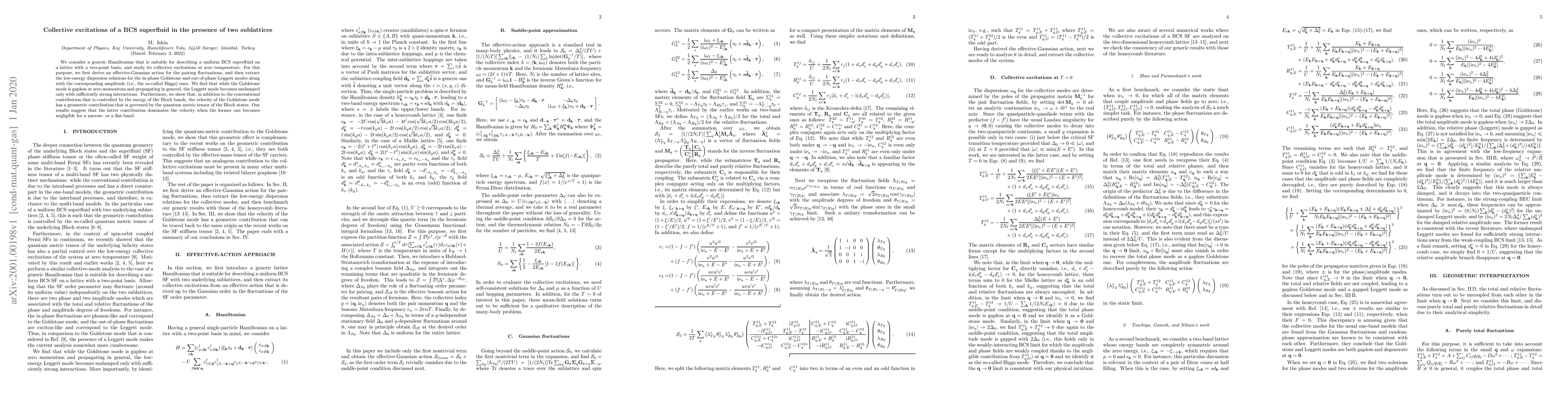 Thumbnail for Collective excitations of a BCS superfluid in the presence of two
  sublattices