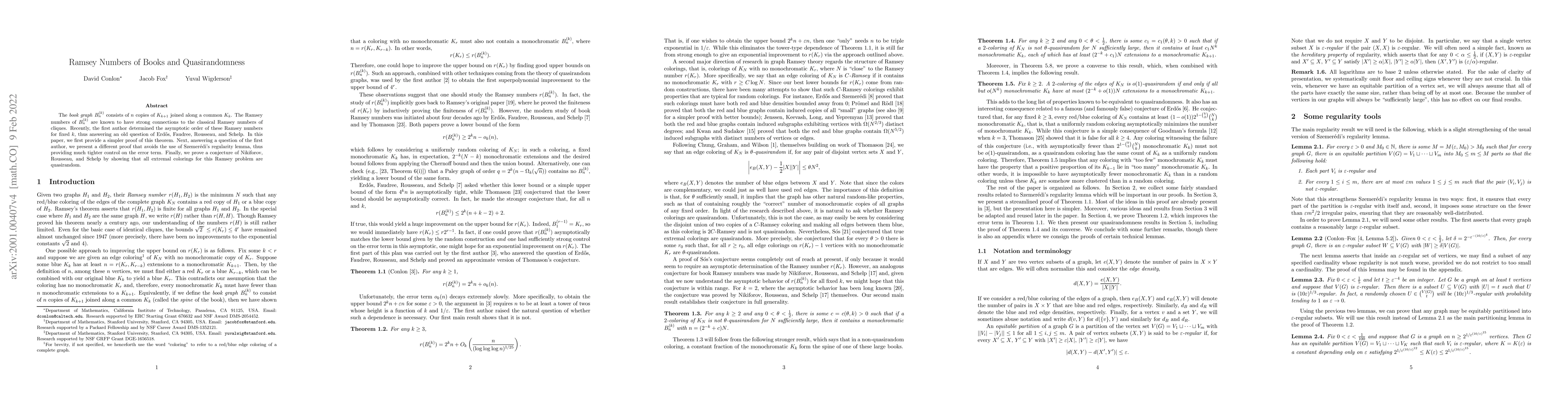 Thumbnail for Ramsey numbers of books and quasirandomness