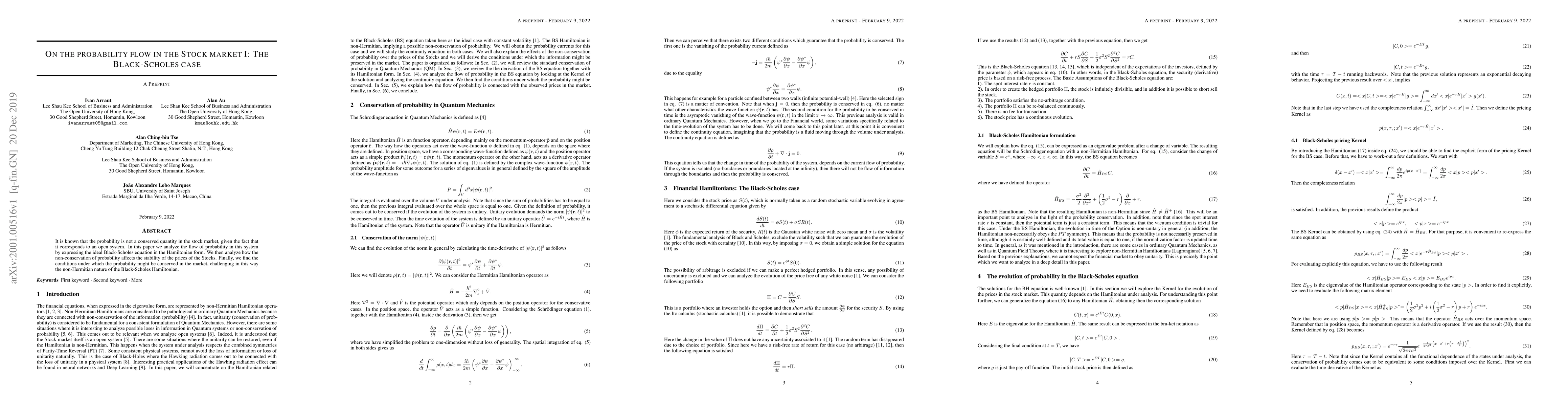 Thumbnail for On the probability flow in the Stock market I: The Black-Scholes case