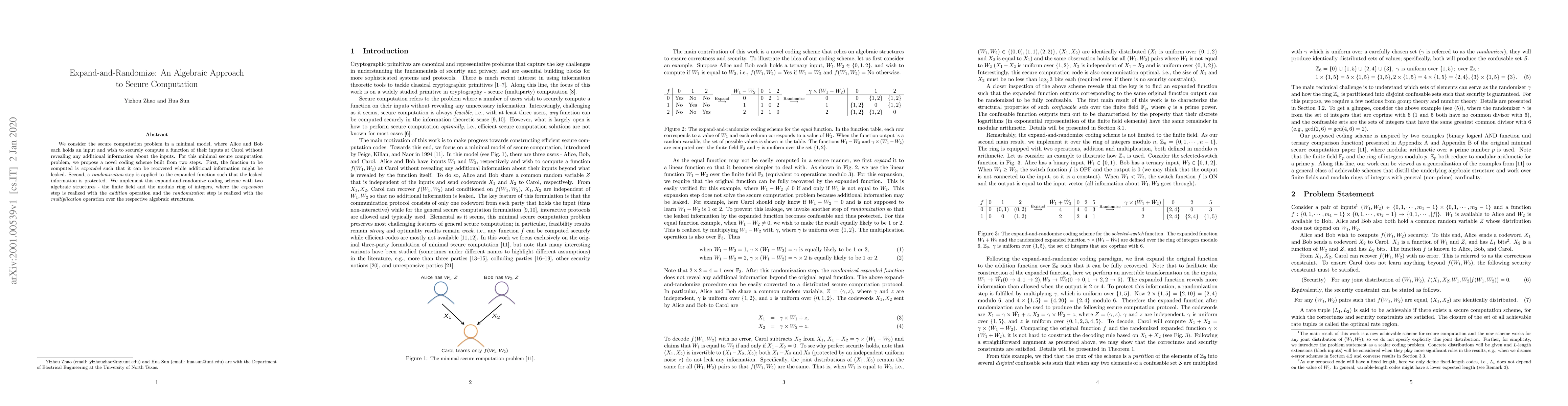 Thumbnail for Expand-and-Randomize: An Algebraic Approach to Secure Computation