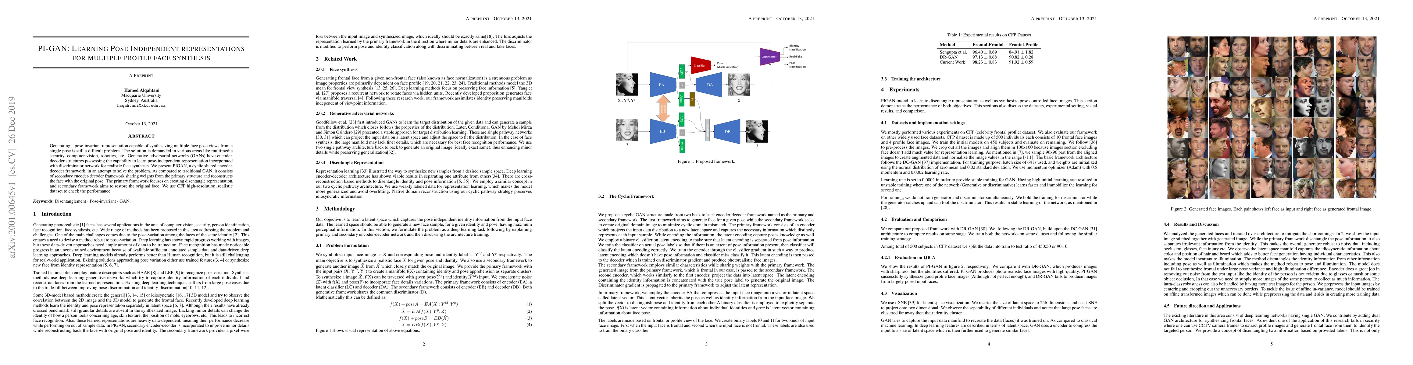 Thumbnail for PI-GAN: Learning Pose Independent representations for multiple profile
  face synthesis