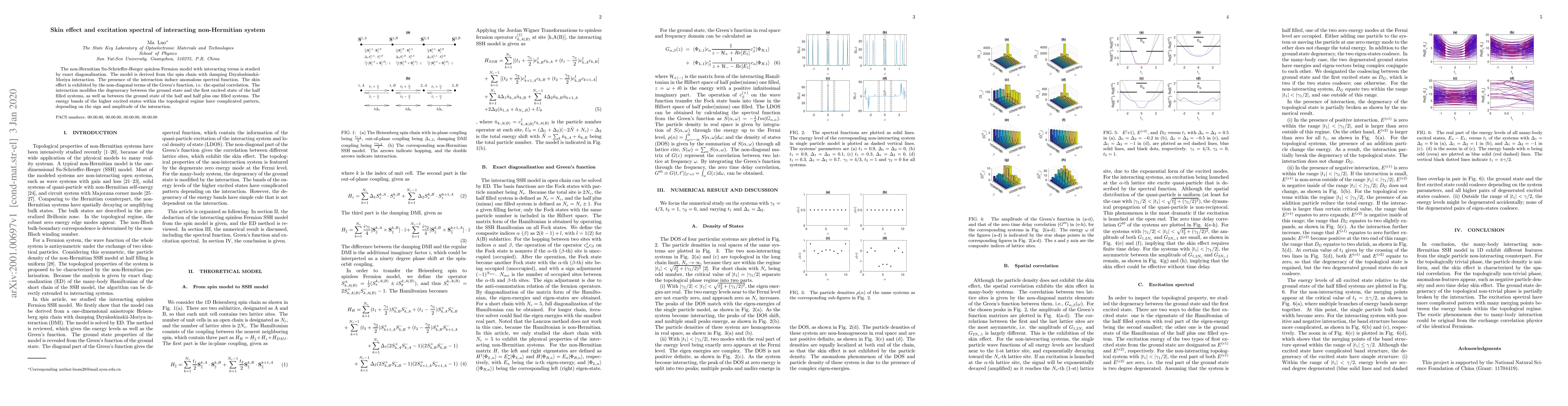 Thumbnail for Skin effect and excitation spectral of interacting non-Hermitian system