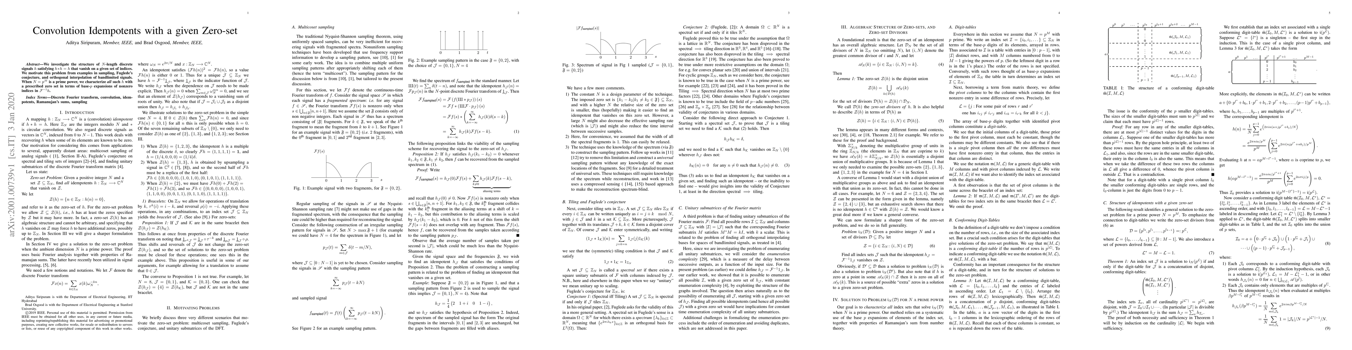 Thumbnail for Convolution Idempotents with a given Zero-set