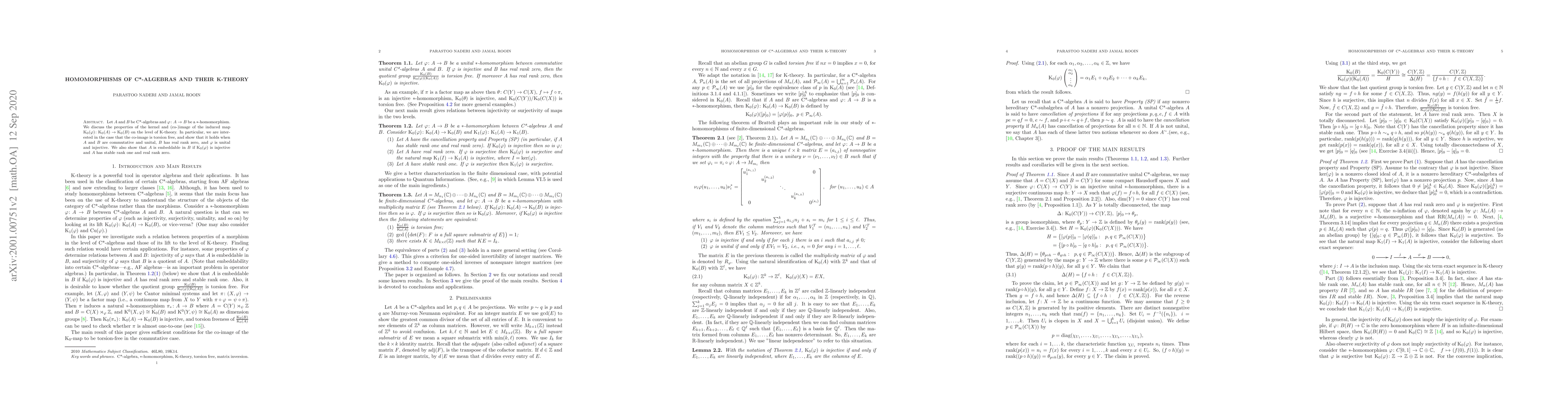 Thumbnail for Homomorphisms of C*-algebras and their K-theory