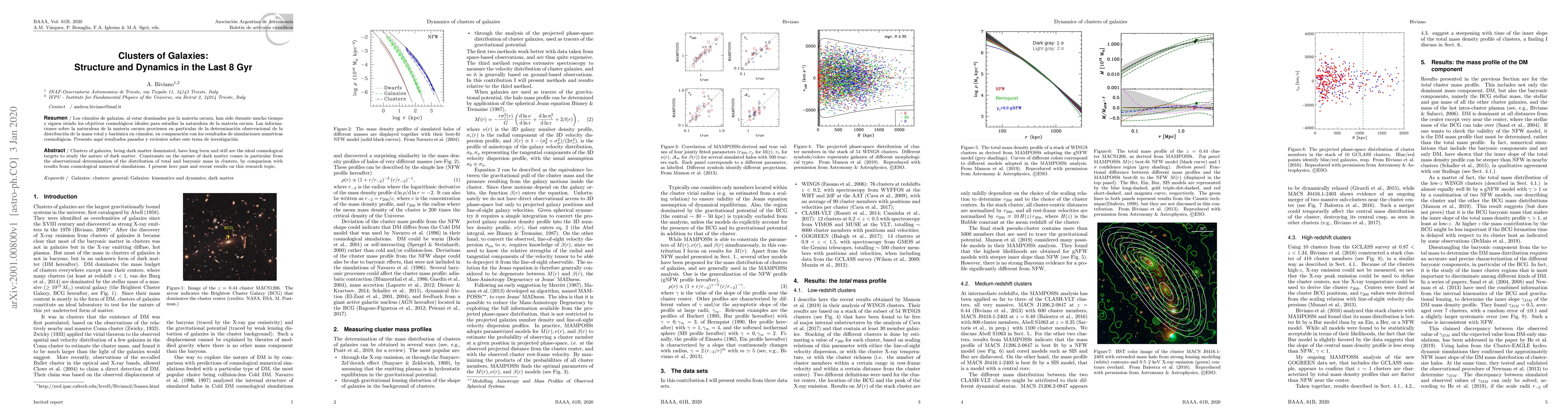 Thumbnail for Clusters of Galaxies: Structure and Dynamics in the Last 8 Gyr