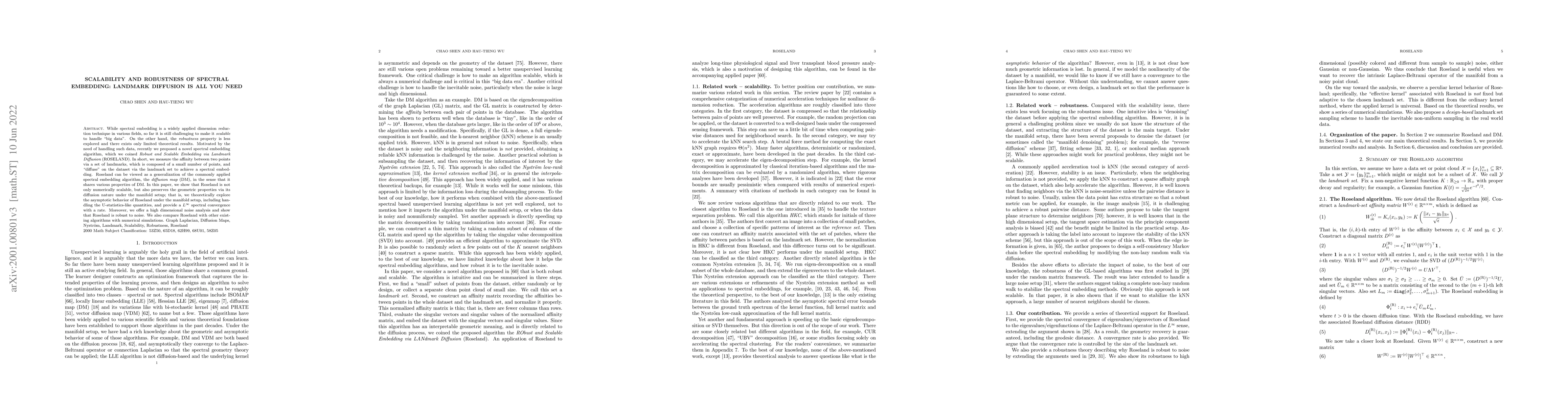 Thumbnail for Scalability and robustness of spectral embedding: landmark diffusion is
  all you need