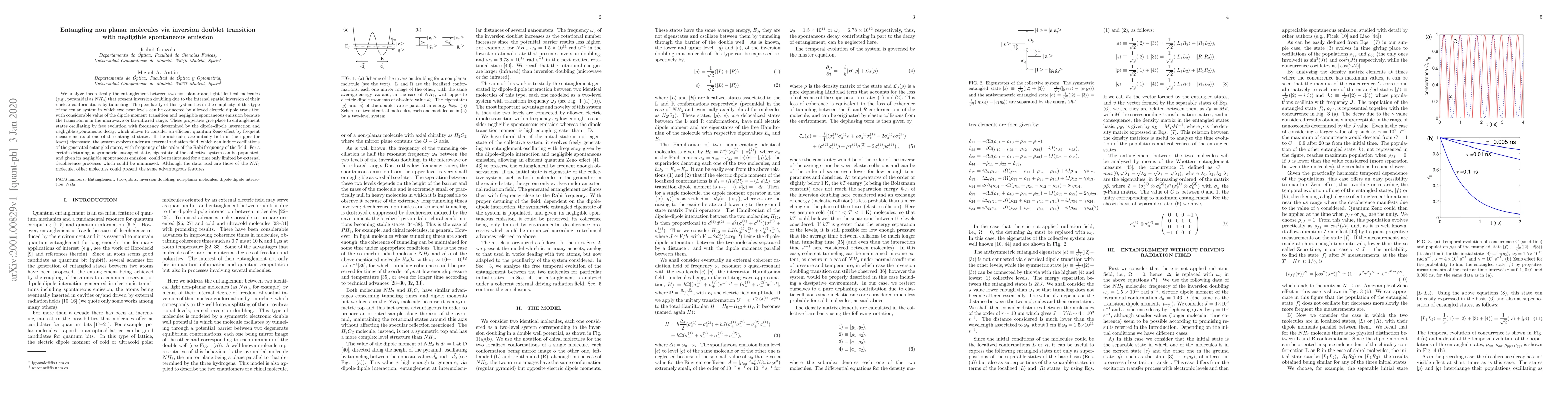 Thumbnail for Entangling non planar molecules via inversion doublet transition with
  negligible spontaneous emission