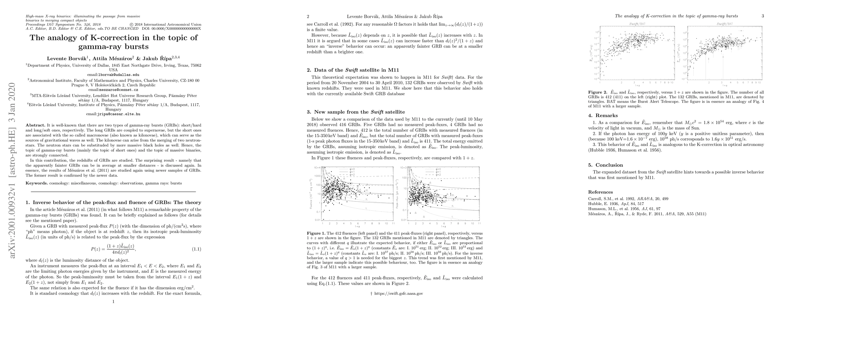Thumbnail for The analogy of K-correction in the topic of gamma-ray bursts