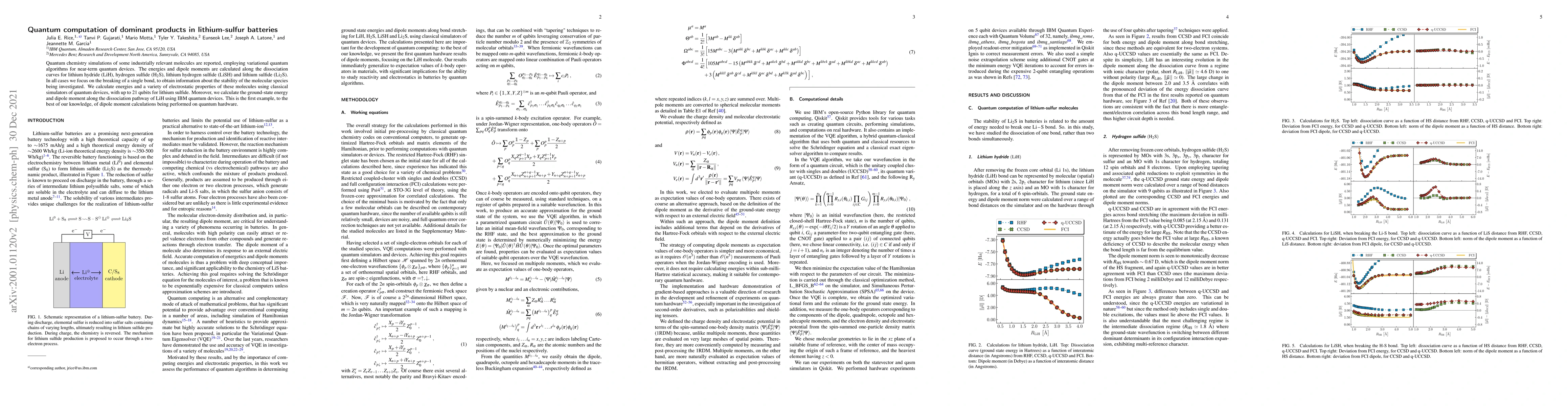 Thumbnail for Quantum Chemistry Simulations of Dominant Products in Lithium-Sulfur
  Batteries