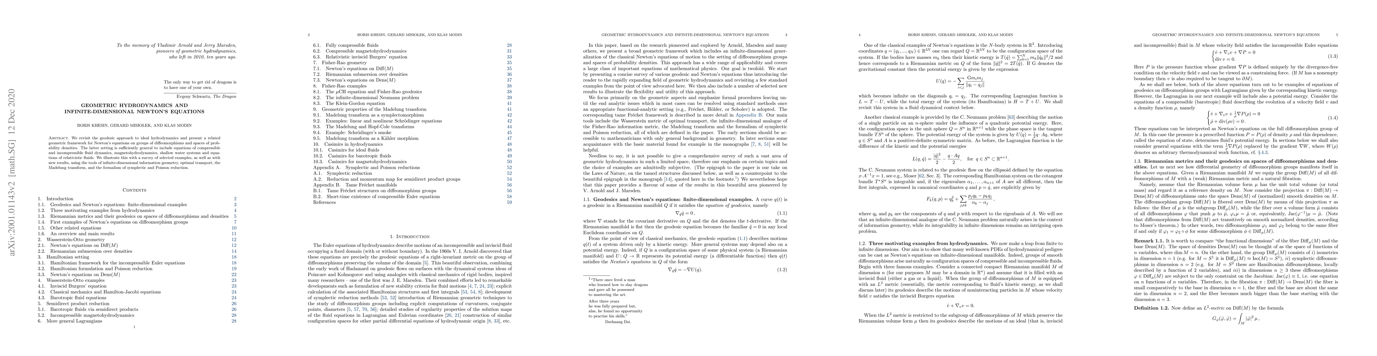 Thumbnail for Geometric hydrodynamics and infinite-dimensional Newton's equations