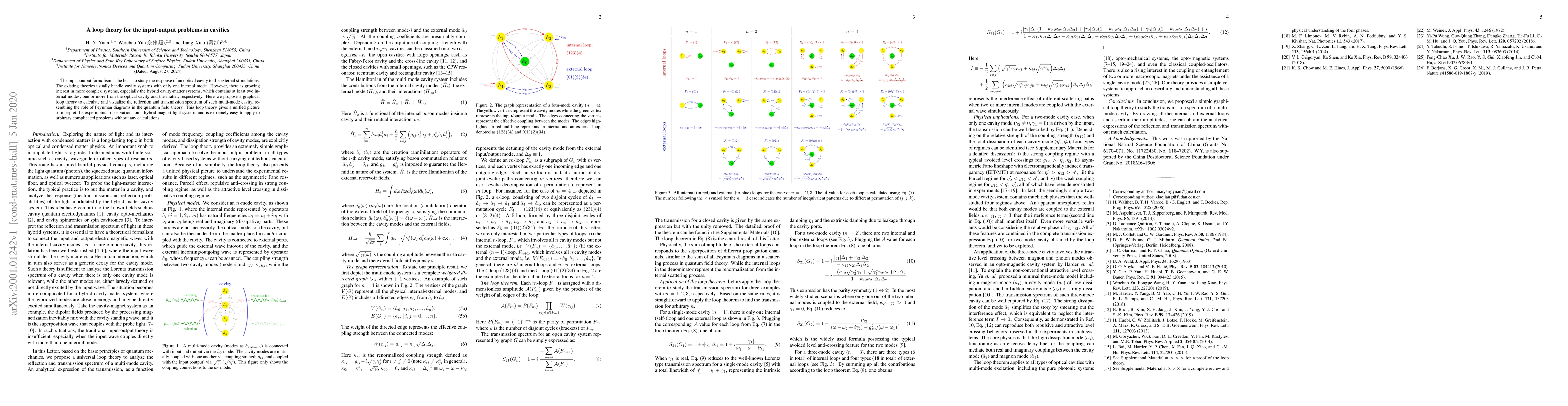 Thumbnail for A loop theory for the input-output problems in cavities