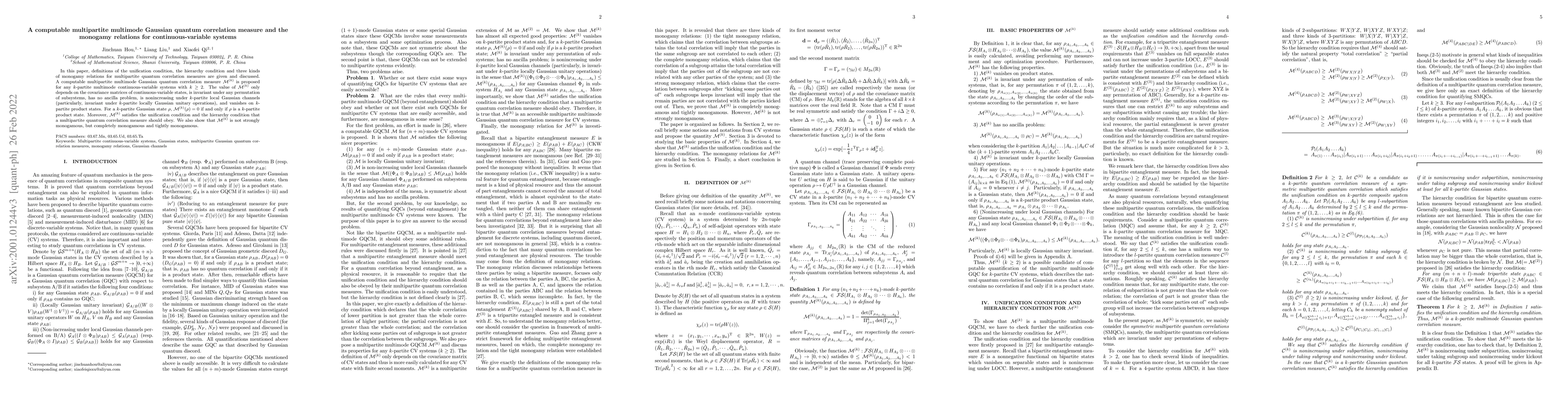 Thumbnail for A computable multipartite multimode Gaussian correlation measure and the
  monogamy relation for continuous-variable systems