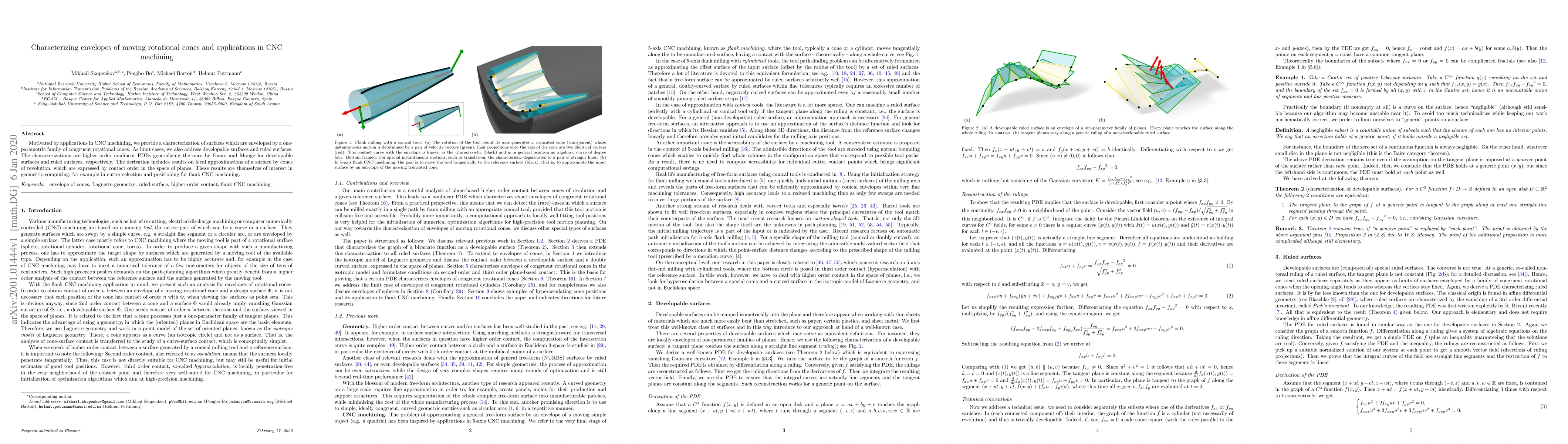 Thumbnail for Characterizing envelopes of moving rotational cones and applications in
  CNC machining