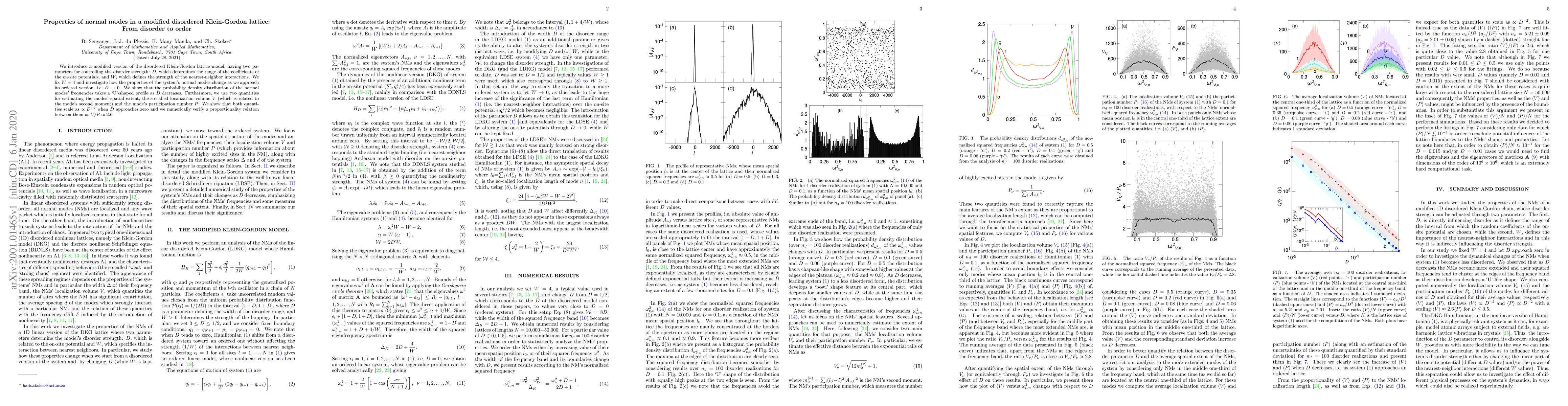 Thumbnail for Properties of normal modes in a modified disordered Klein-Gordon
  lattice: From disorder to order