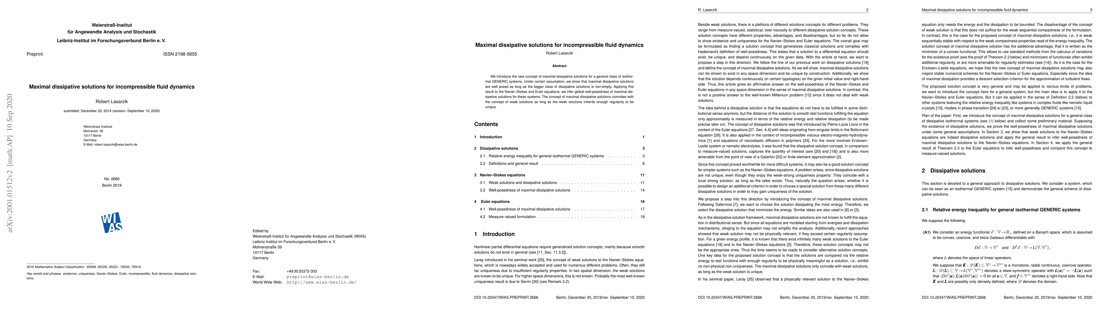 Thumbnail for Maximal dissipative solutions for incompressible fluid dynamics