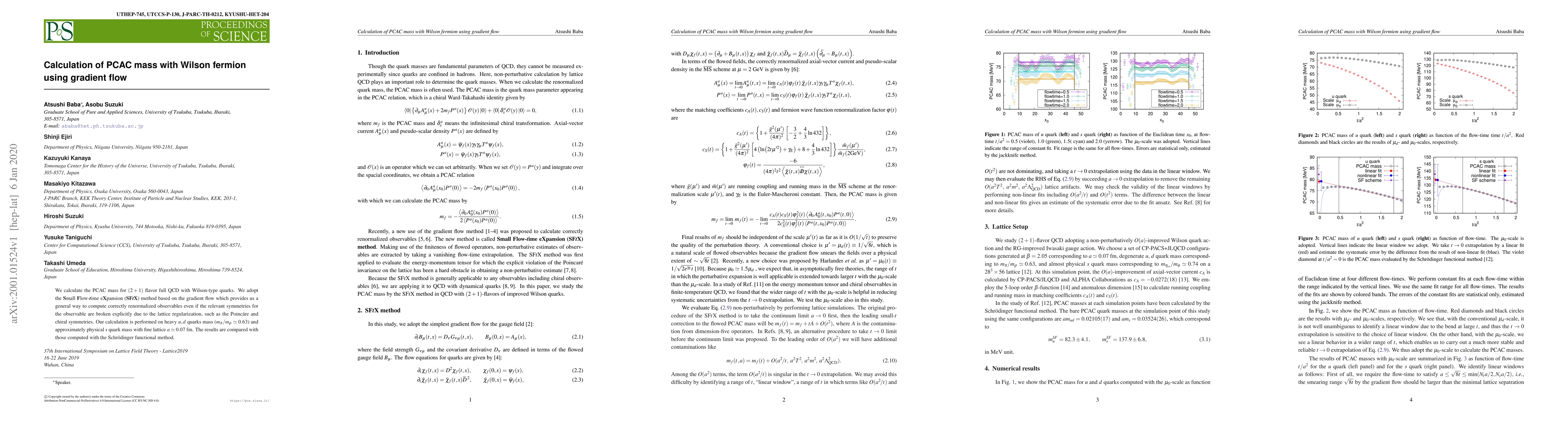Thumbnail for Calculation of PCAC mass with Wilson fermion using gradient flow