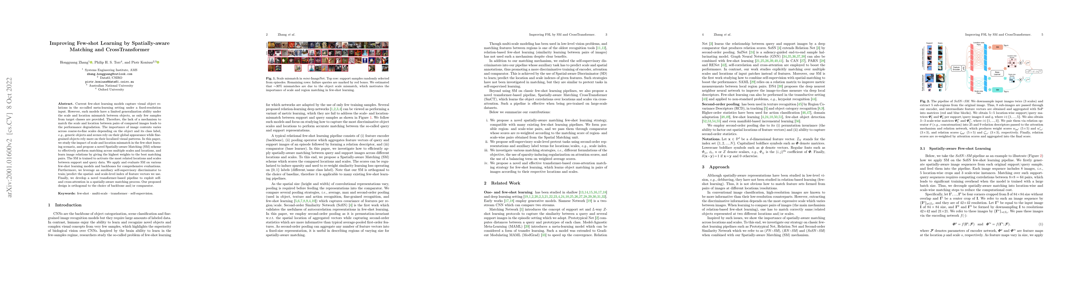 Thumbnail for Improving Few-shot Learning by Spatially-aware Matching and
  CrossTransformer