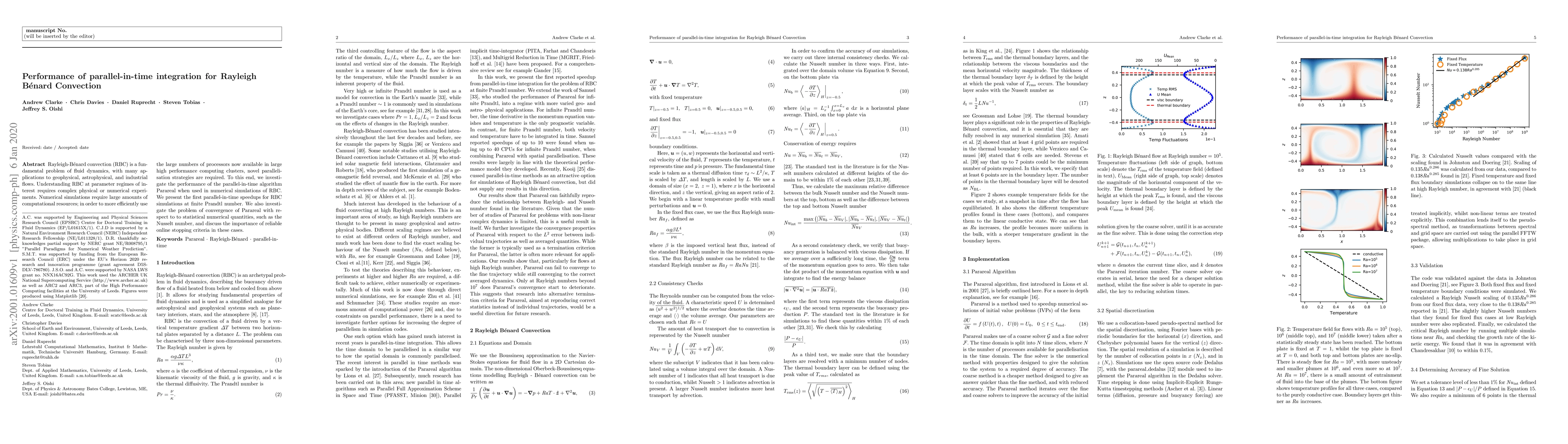 Thumbnail for Performance of parallel-in-time integration for Rayleigh B\'enard
  Convection