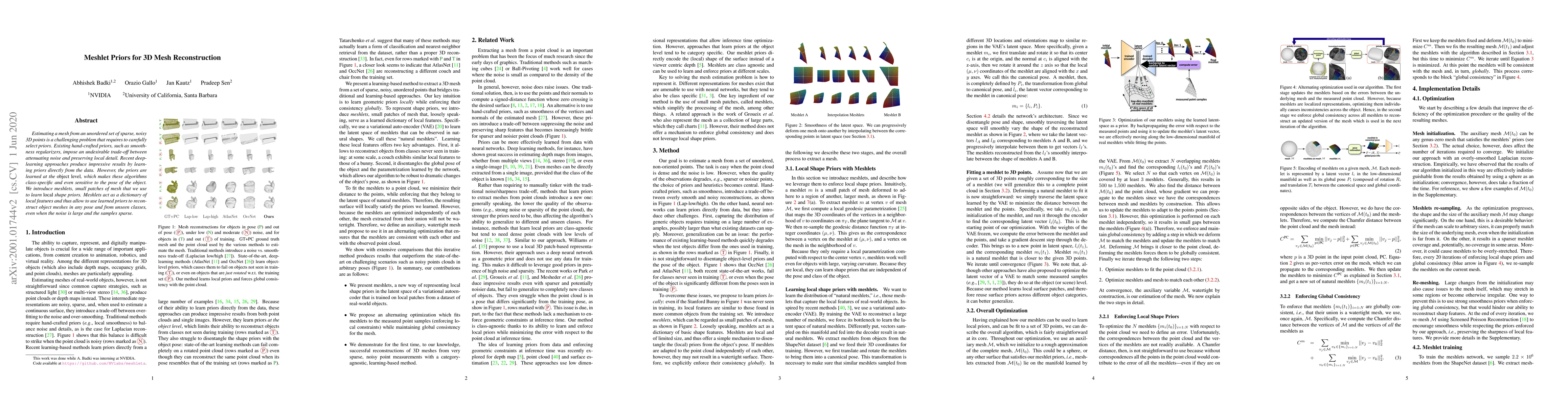 Thumbnail for Meshlet Priors for 3D Mesh Reconstruction