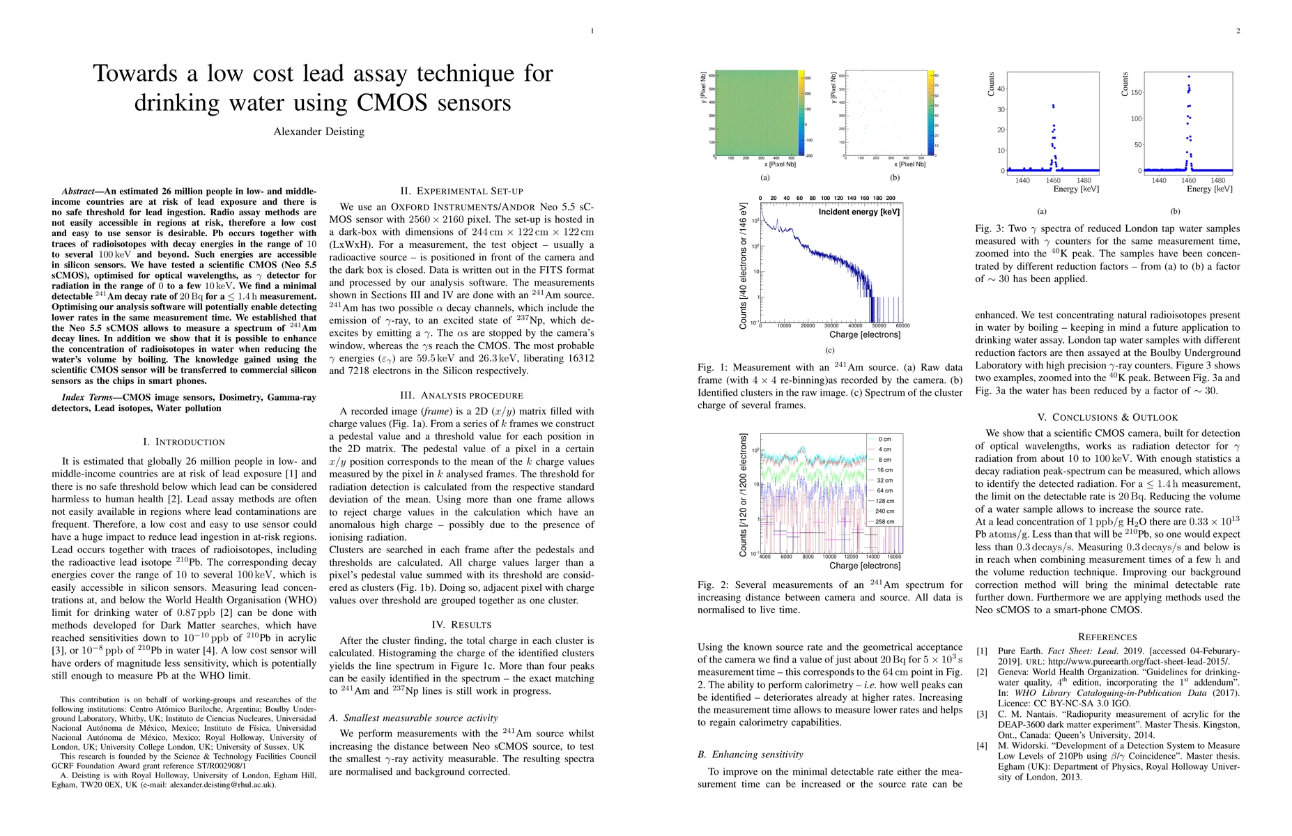 Thumbnail for Towards a low cost lead assay technique for drinking water using CMOS
  sensors