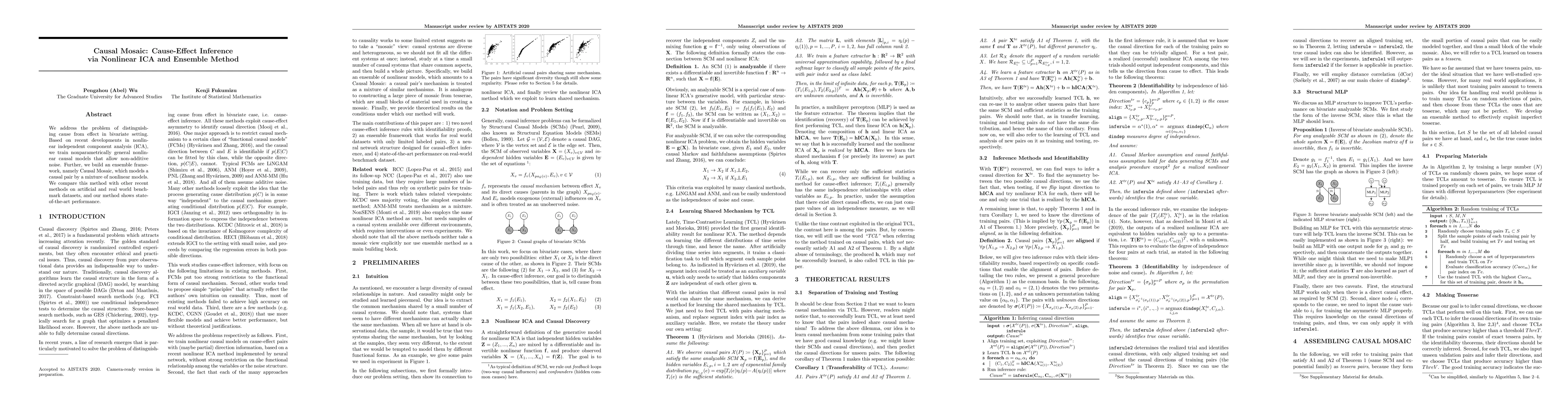 Thumbnail for Causal Mosaic: Cause-Effect Inference via Nonlinear ICA and Ensemble
  Method
