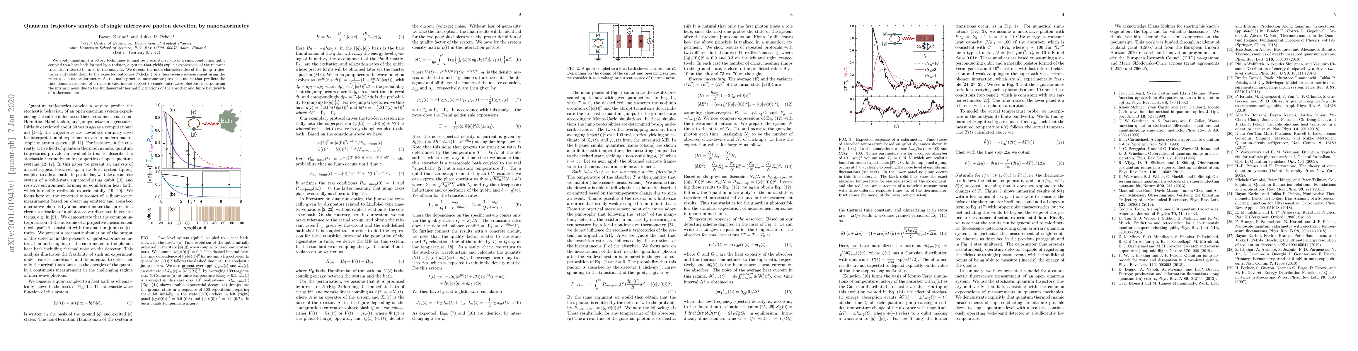 Thumbnail for Quantum trajectory analysis of single microwave photon detection by
  nanocalorimetry