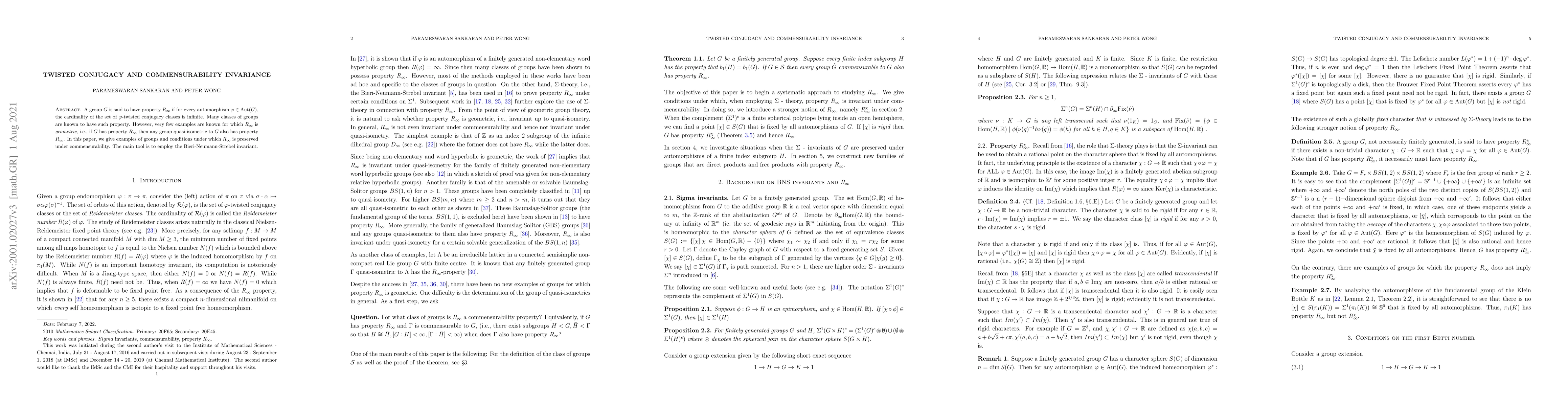 Thumbnail for Twisted conjugacy and commensurability invariance