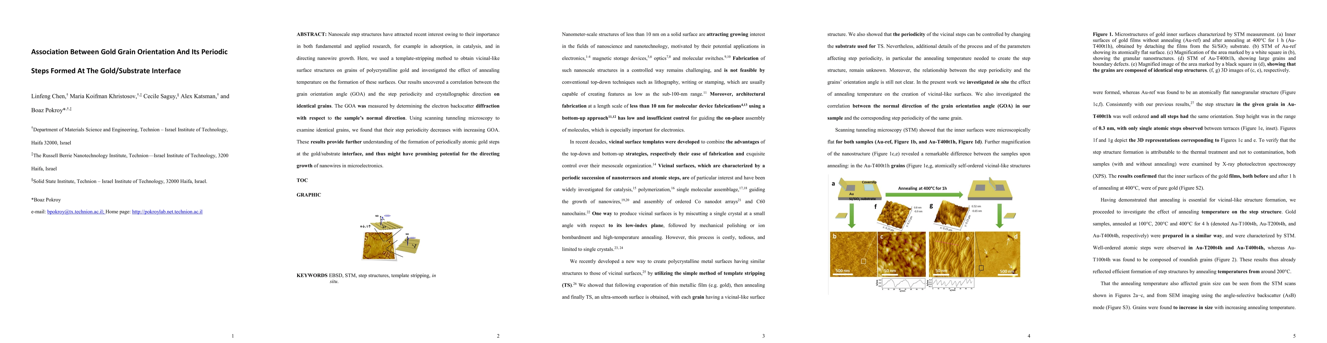 Thumbnail for Association Between Gold Grain Orientation And Its Periodic Steps Formed
  At The Gold/Substrate Interface
