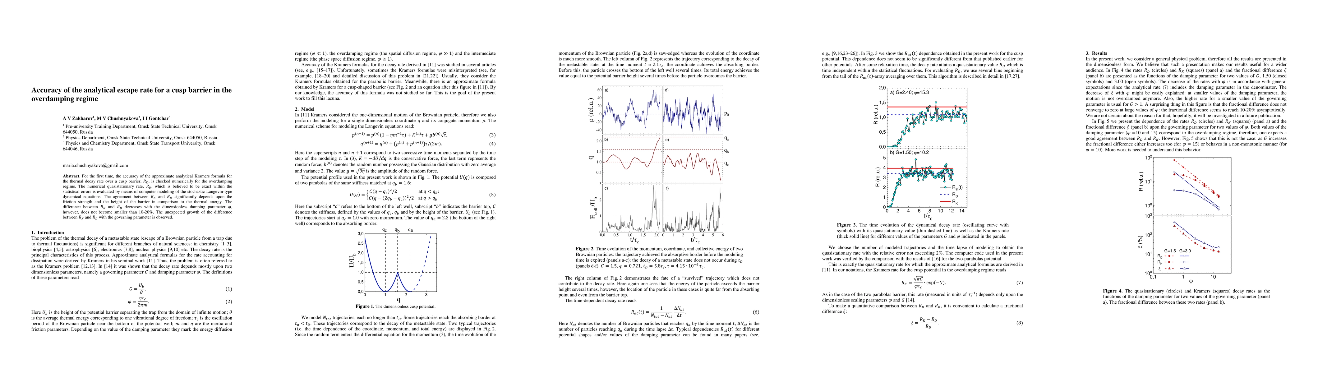Thumbnail for Accuracy of the analytical escape rate for a cusp barrier in the
  overdamping regime