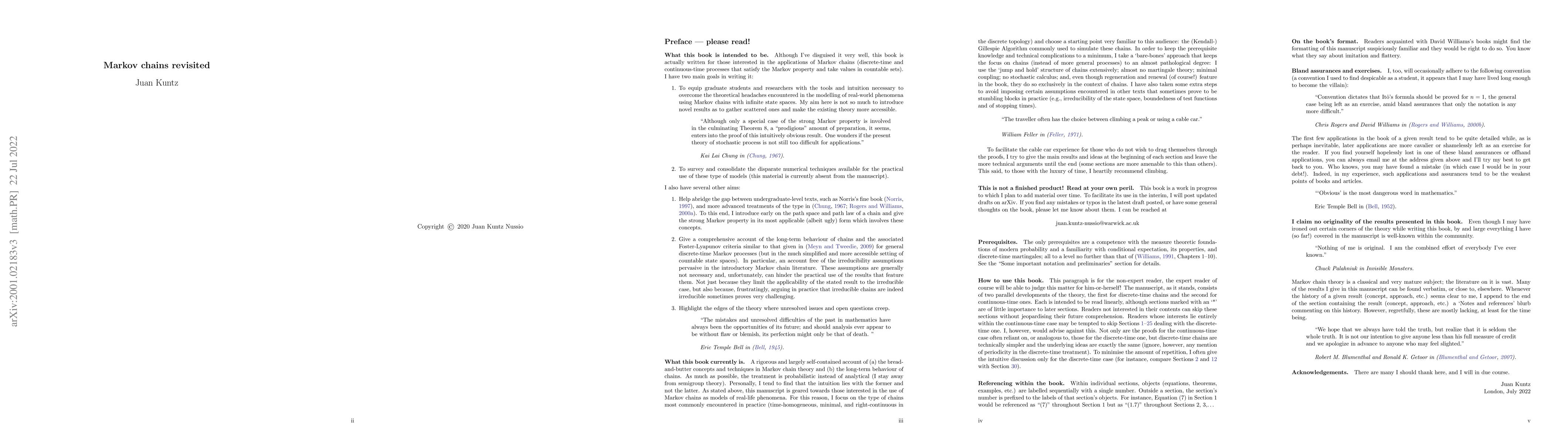 Thumbnail for Markov chains revisited