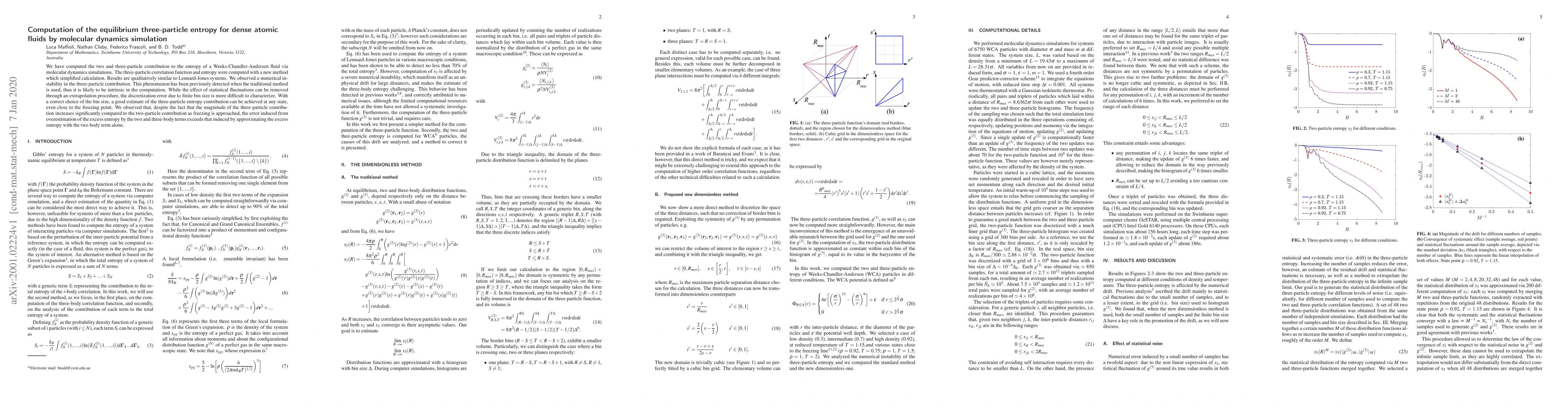 Thumbnail for Computation of the equilibrium three-particle entropy for dense atomic
  fluids by molecular dynamics simulation